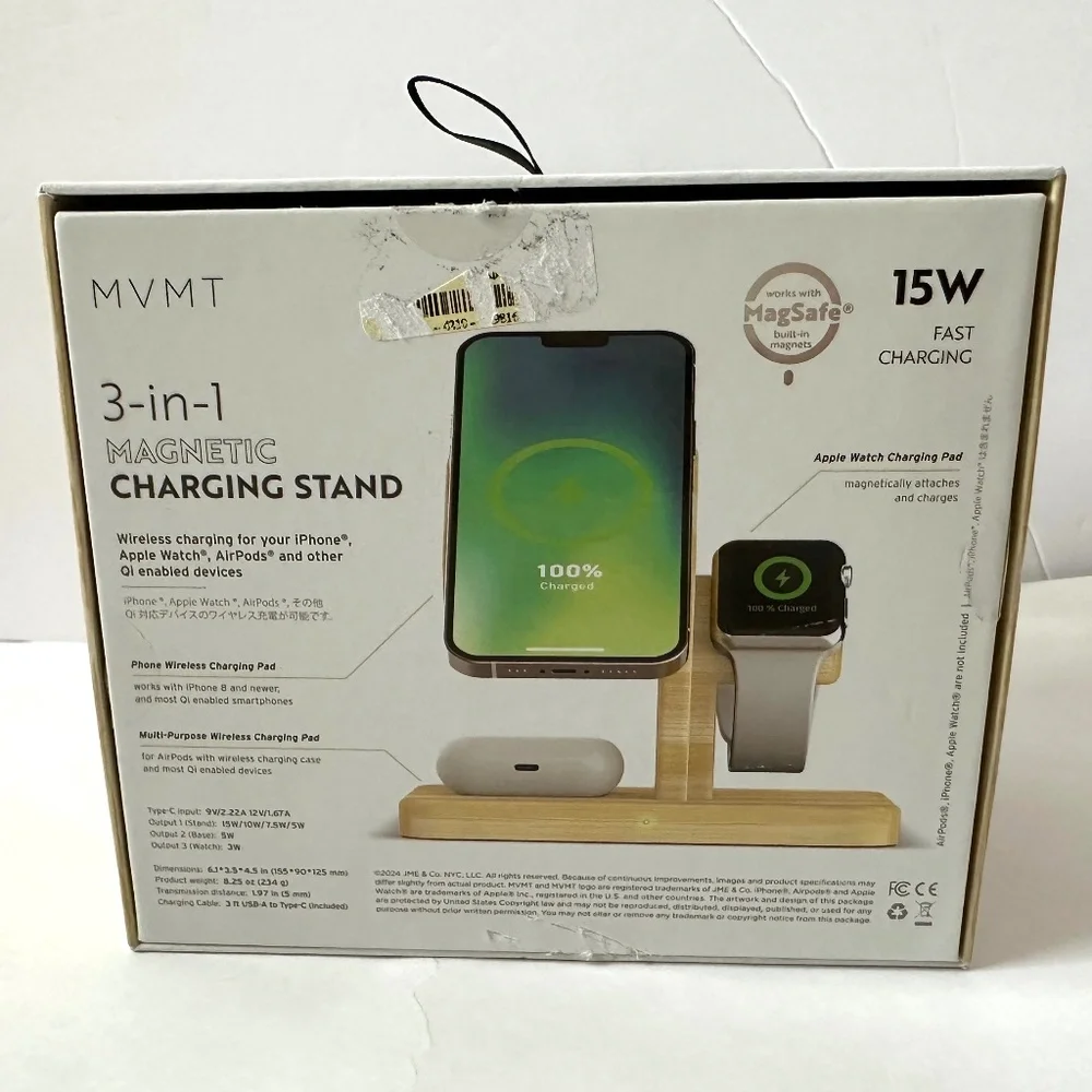 Bamboo Wireless Charging Stand Dock